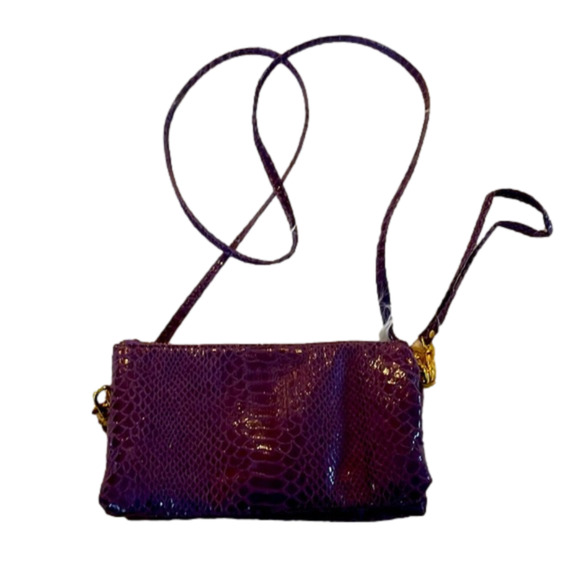 Handbags - 80S/90S purple snakeskin disco purse in good condition